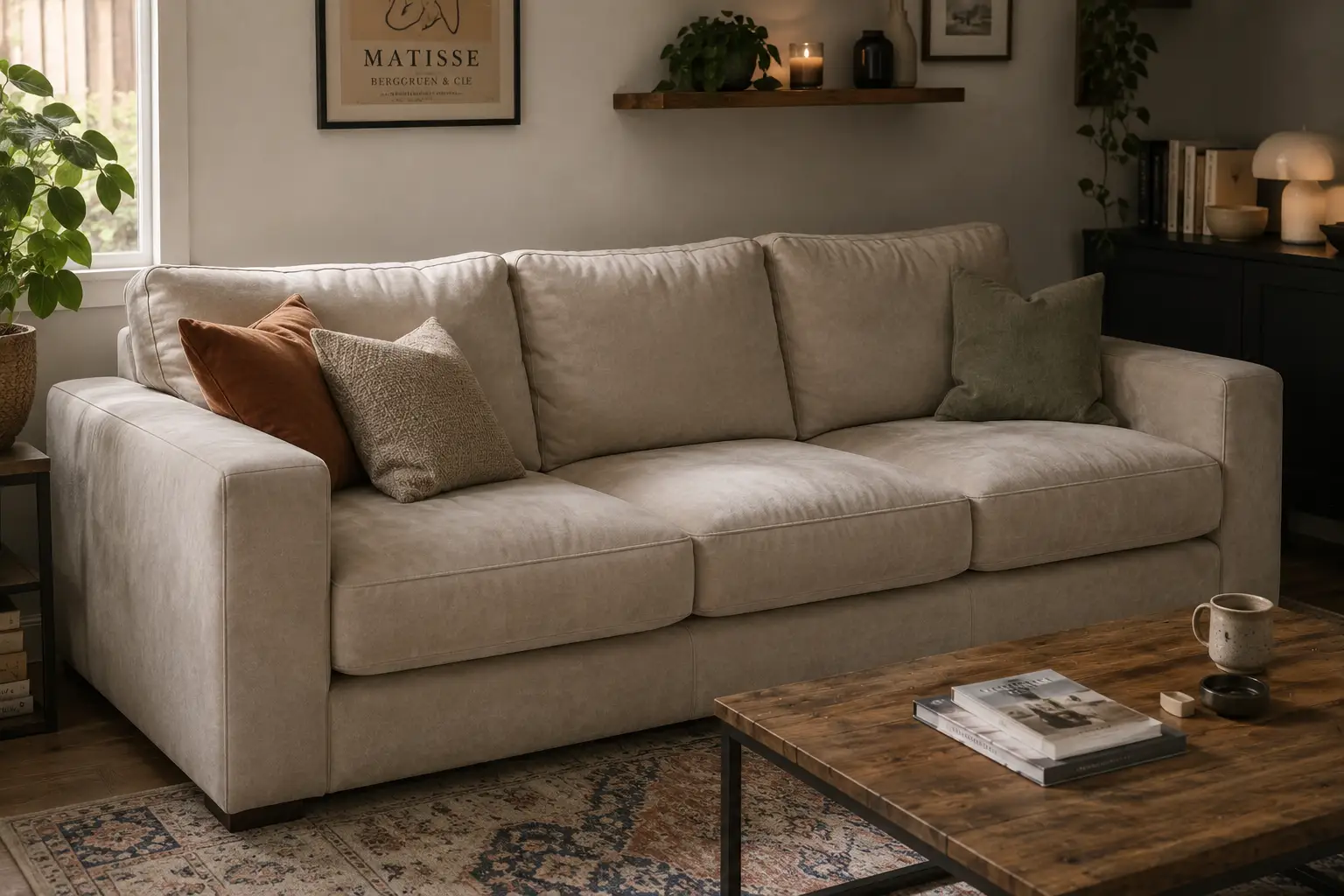 Nettoyage canapé microfibre — vapeur et aspiration HEPA