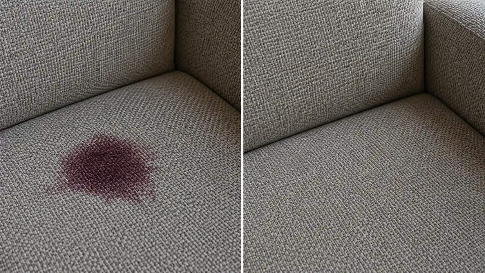 Tache de vin rouge sur canapé tissu — traitement professionnel
